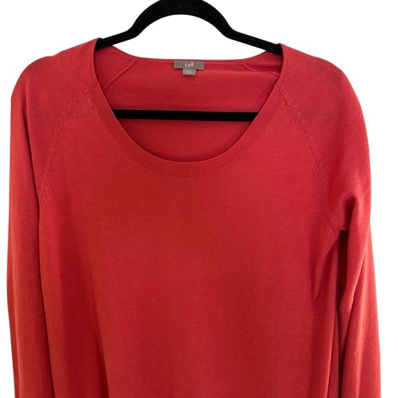 J. Jill silk blend coral pullover sweater with button accents at hips Small - Picture 4 of 10